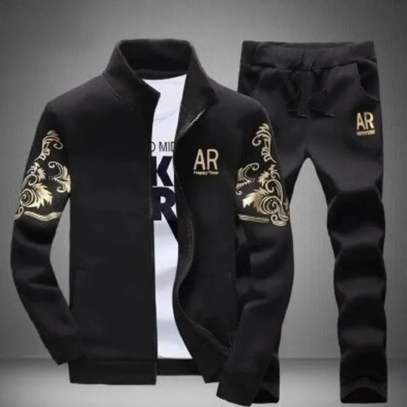 Plus Size 5XL 6XL Men's Tracksuit Autumn Clothes Sportswear Two Piece Set Men Jacket Sweatpants Male Sweatsuit Sports Suits Sets